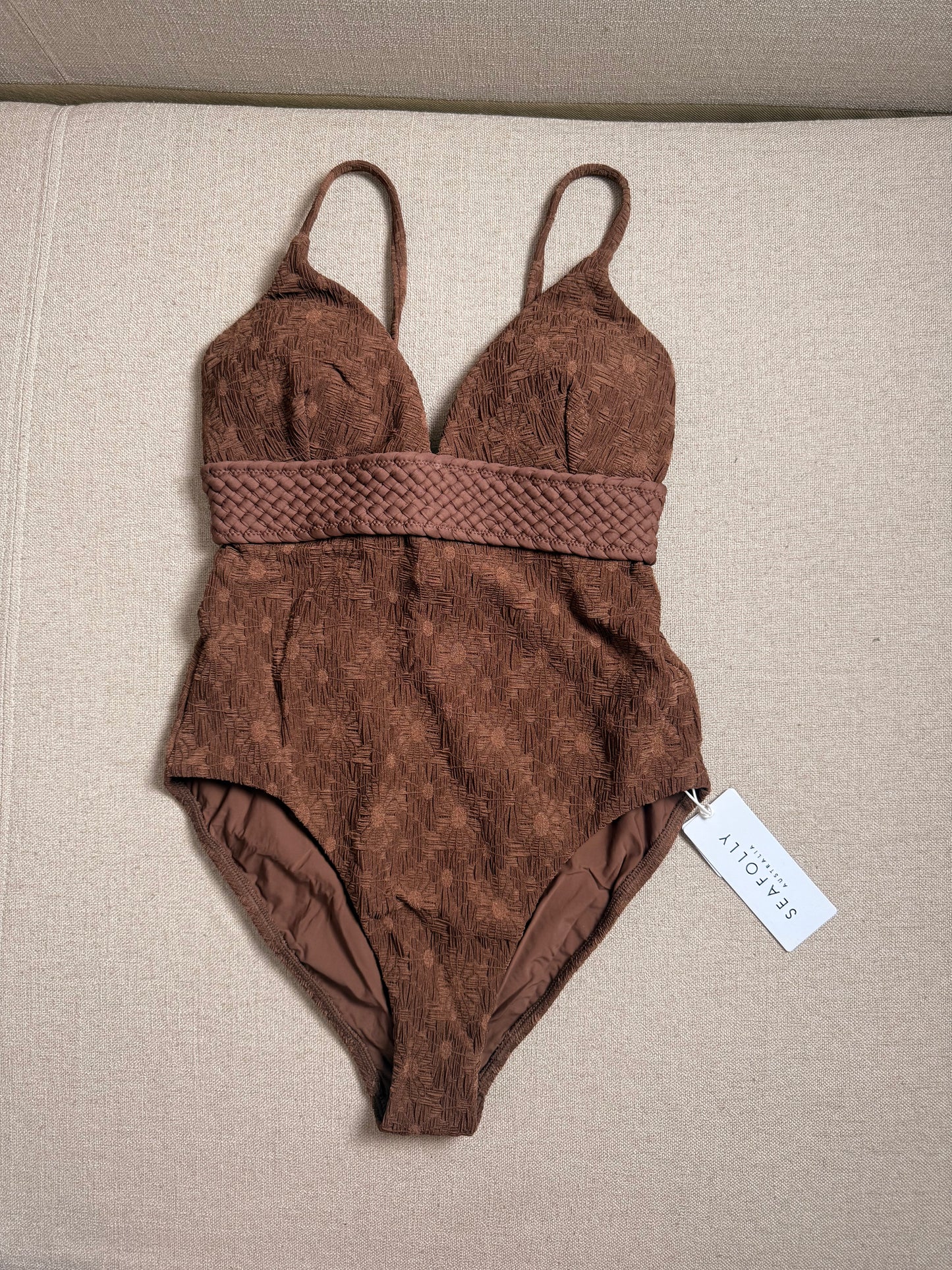 Seafolly one-piece swimsuit, size EU 36, textured fabric