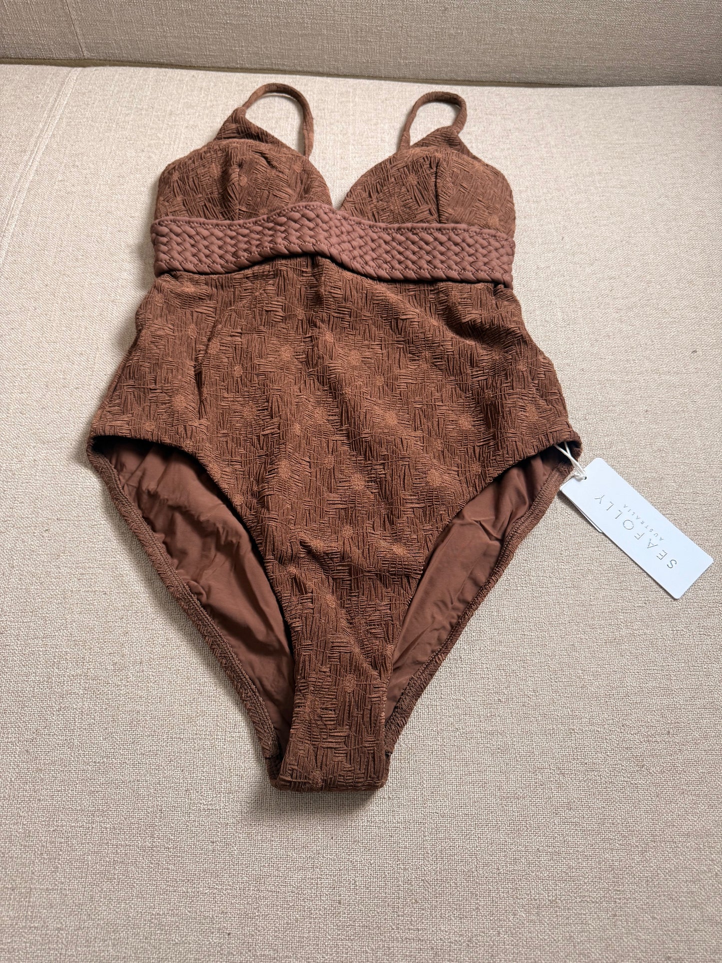 Seafolly one-piece swimsuit, size EU 36, textured fabric