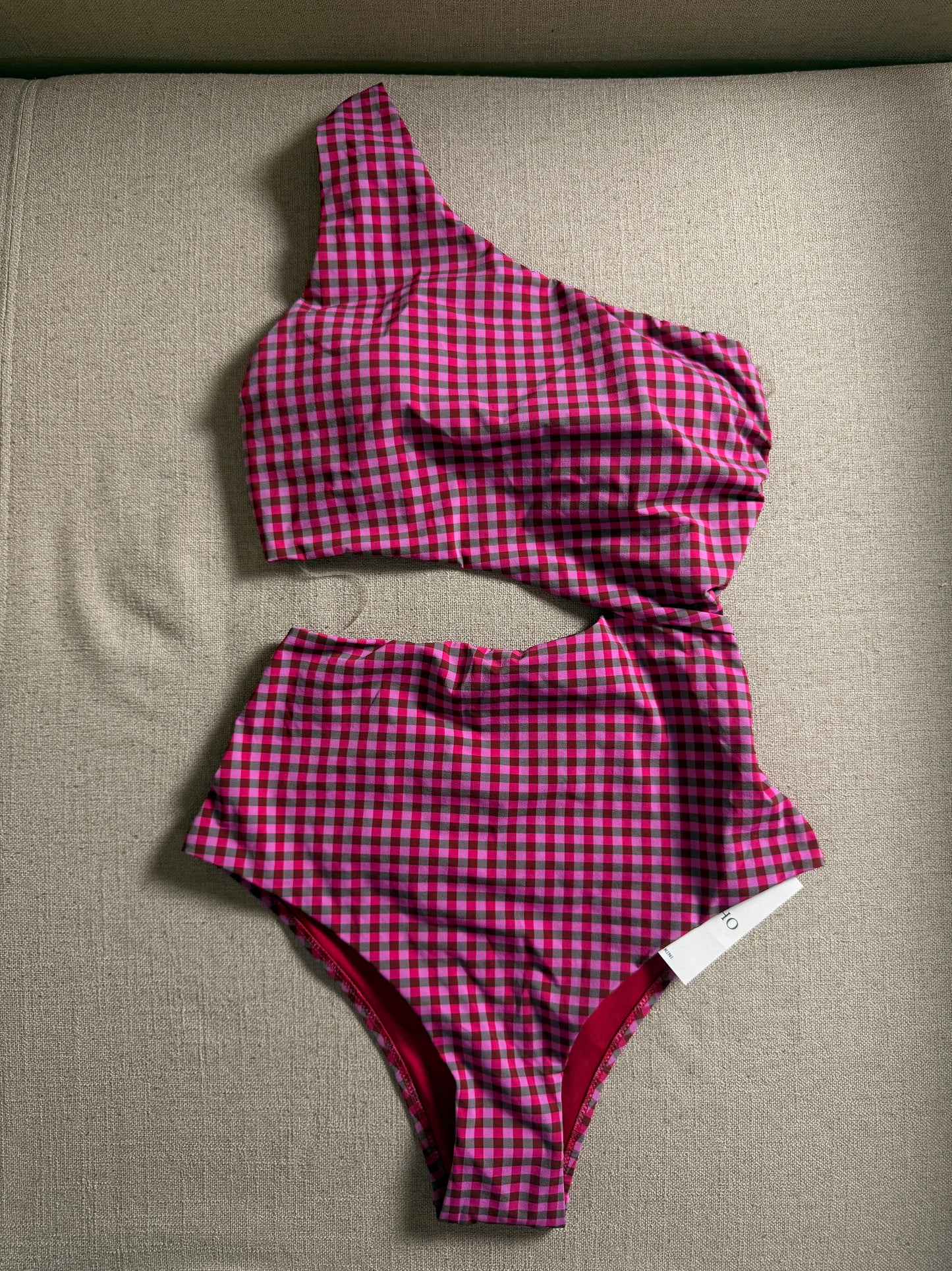 Oysho one-piece swim, size S, vichy pattern
