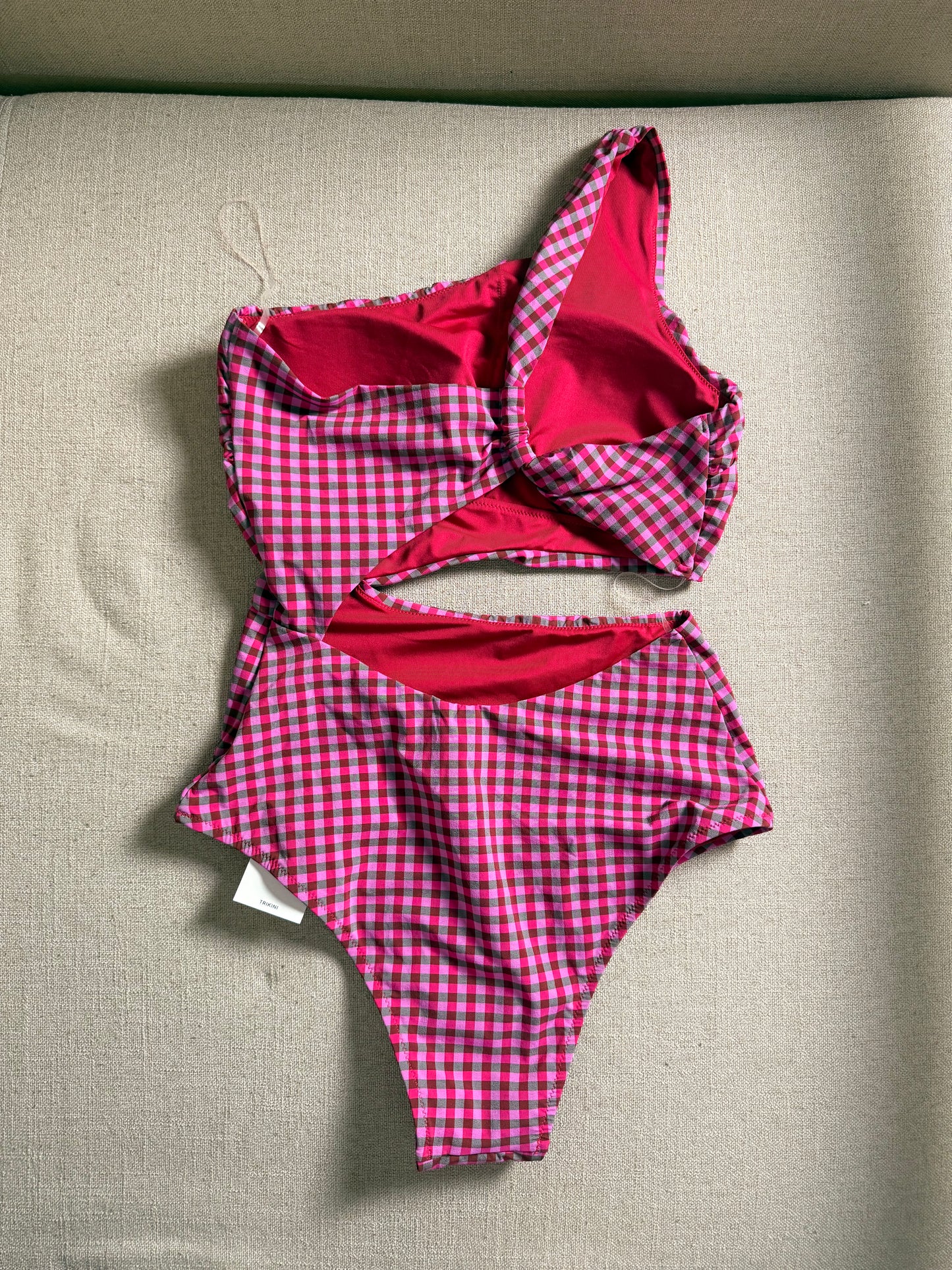 Oysho one-piece swim, size S, vichy pattern